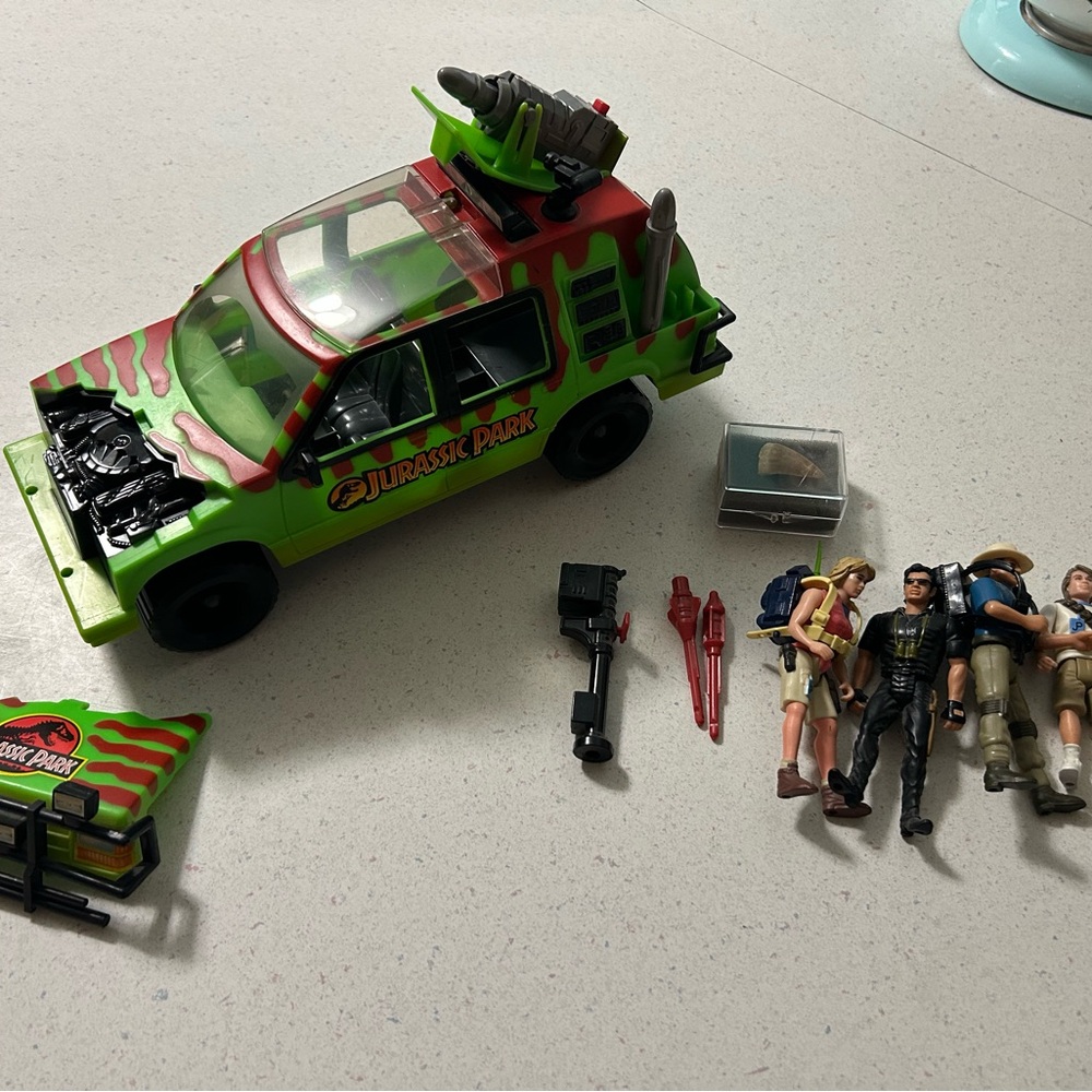 Jungle Explorer Jeep Complete Jurassic Park 1993 + Figures & Extras